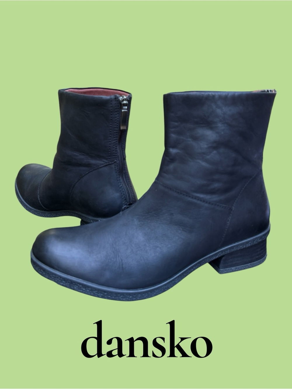 Dansko Black Leather Brianne Waterproof BackZip Ankle Boots Women’s 11.5-12. EUC